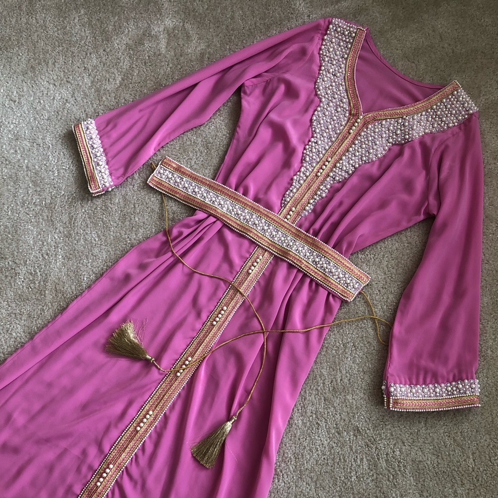 Elegant Pink Embellished Dress